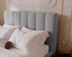 Designer Polsterbett Lunera in Samt mit Stauraum