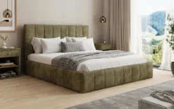 Designer Polsterbett Maja in Cord mit Stauraum