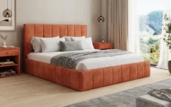Designer Polsterbett Maja in Cord mit Stauraum