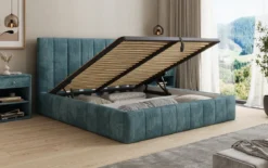 Designer Polsterbett Maja in Cord mit Stauraum