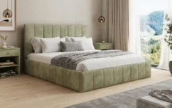 Designer Polsterbett Maja in Cord mit Stauraum