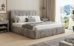 Designer Polsterbett Maja in Cord mit Stauraum