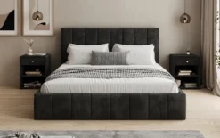 Designer Polsterbett Maja in Cord mit Stauraum
