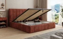 Designer Polsterbett Maja in Cord mit Stauraum