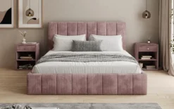 Designer Polsterbett Maja in Cord mit Stauraum