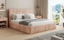 Designer Polsterbett Maja in Cord mit Stauraum