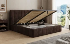 Designer Polsterbett Maja in Cord mit Stauraum
