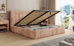 Designer Polsterbett Maja in Cord mit Stauraum