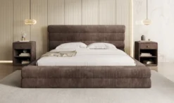 Designer Polsterbett Maren Cord mit Stauraum