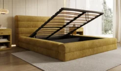 Designer Polsterbett Maren Cord mit Stauraum