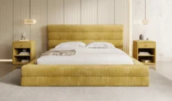 Designer Polsterbett Maren Cord mit Stauraum