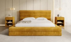 Designer Polsterbett Maren Cord mit Stauraum