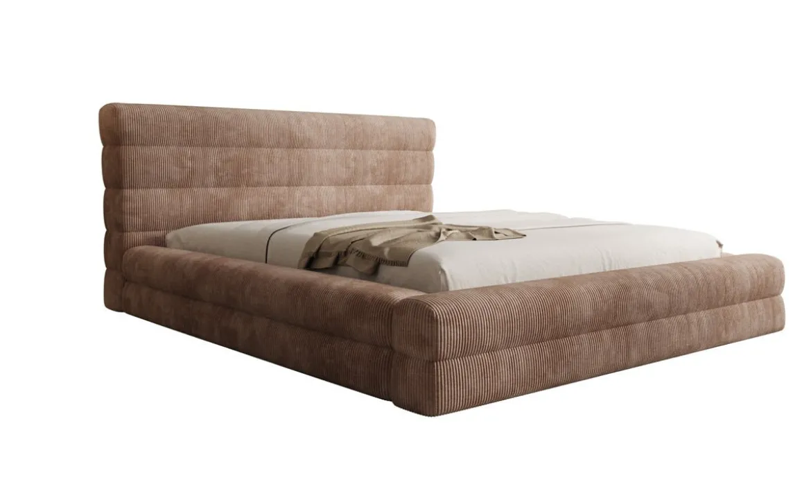 Designer Polsterbett Maren Cord mit Stauraum