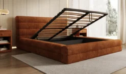 Designer Polsterbett Maren Cord mit Stauraum