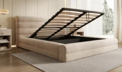 Designer Polsterbett Maren in Samt mit Stauraum