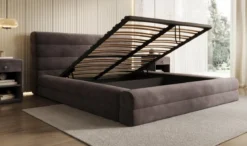 Designer Polsterbett Maren in Samt mit Stauraum