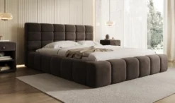 Designer Polsterbett Marshmallow in Samt mit Stauraum