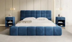 Designer Polsterbett Marshmallow in Samt mit Stauraum