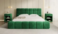 Designer Polsterbett Marshmallow in Samt mit Stauraum