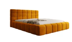 Designer Polsterbett Marshmallow in Samt mit Stauraum