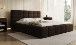 Designer Polsterbett Marshmallow in Teddy Bouclé mit Stauraum