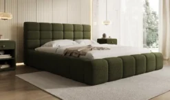 Designer Polsterbett Marshmallow in Teddy Bouclé mit Stauraum