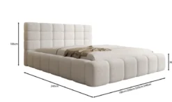 Designer Polsterbett Marshmallow in Teddy Bouclé mit Stauraum