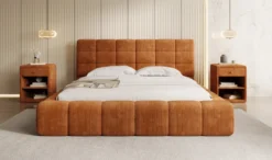 Designer Polsterbett Marshmallow in Cord mit Stauraum