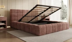 Designer Polsterbett Marshmallow in Cord mit Stauraum