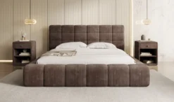 Designer Polsterbett Marshmallow in Cord mit Stauraum