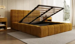 Designer Polsterbett Marshmallow in Cord mit Stauraum
