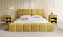 Designer Polsterbett Marshmallow in Cord mit Stauraum