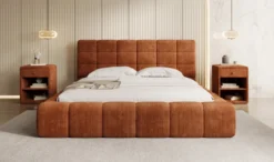 Designer Polsterbett Marshmallow in Cord mit Stauraum