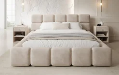 Designer Polsterbett Matilda Samt mit Stauraum