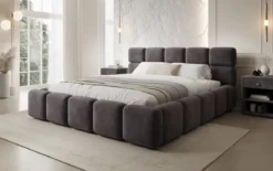 Designer Polsterbett Matilda Samt mit Stauraum