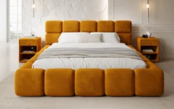 Designer Polsterbett Matilda Samt mit Stauraum