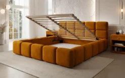Designer Polsterbett Matilda Samt mit Stauraum