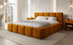 Designer Polsterbett Matilda Samt mit Stauraum