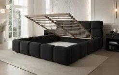 Designer Polsterbett Matilda Samt mit Stauraum