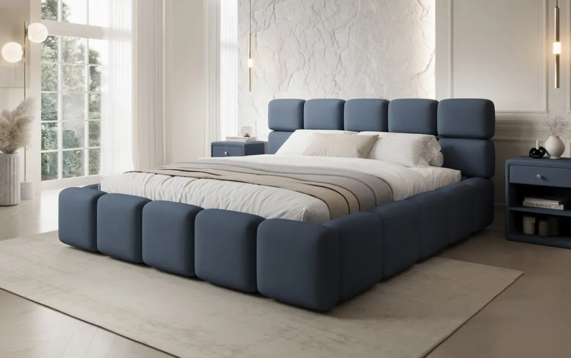 Designer Polsterbett Matilda Stoff mit Stauraum