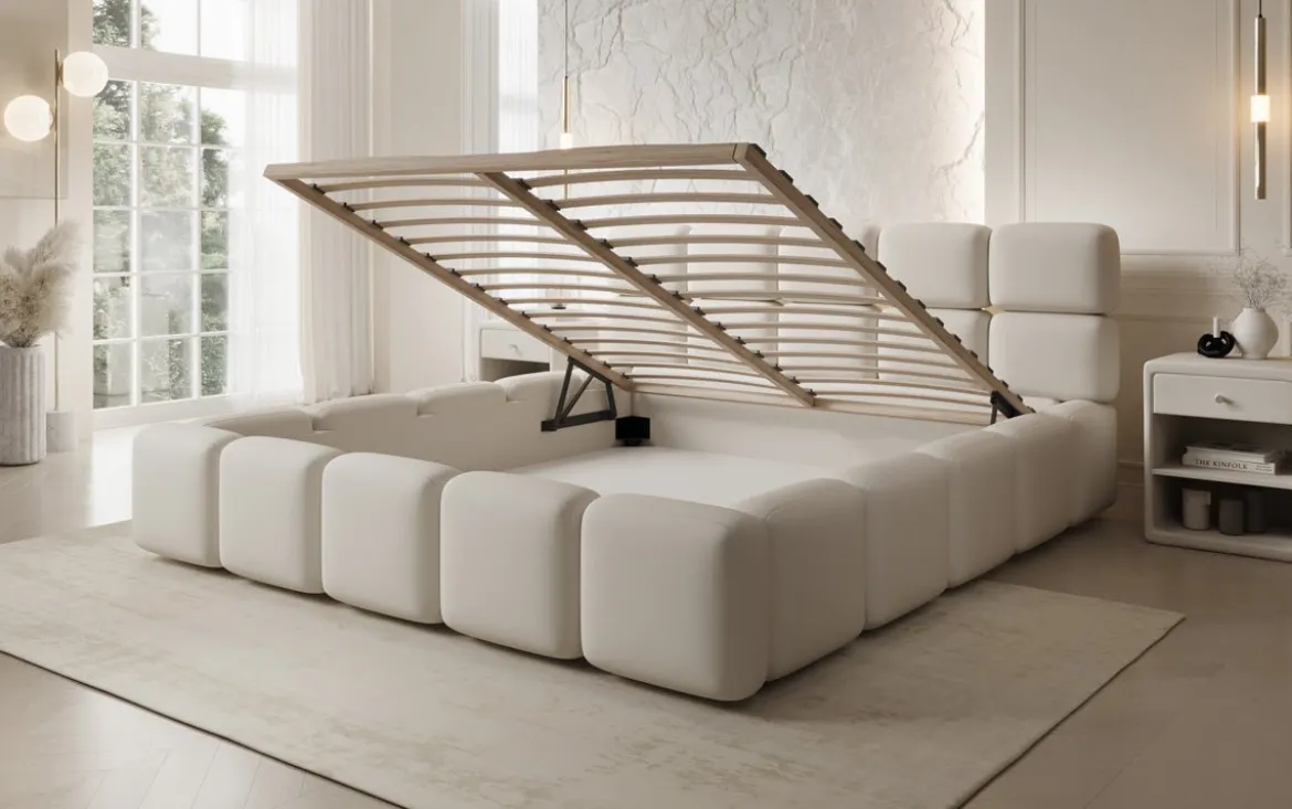 Designer Polsterbett Matilda Stoff mit Stauraum