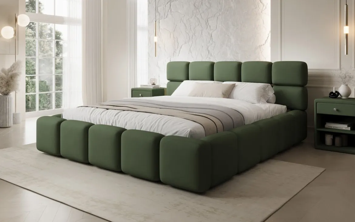 Designer Polsterbett Matilda Stoff mit Stauraum