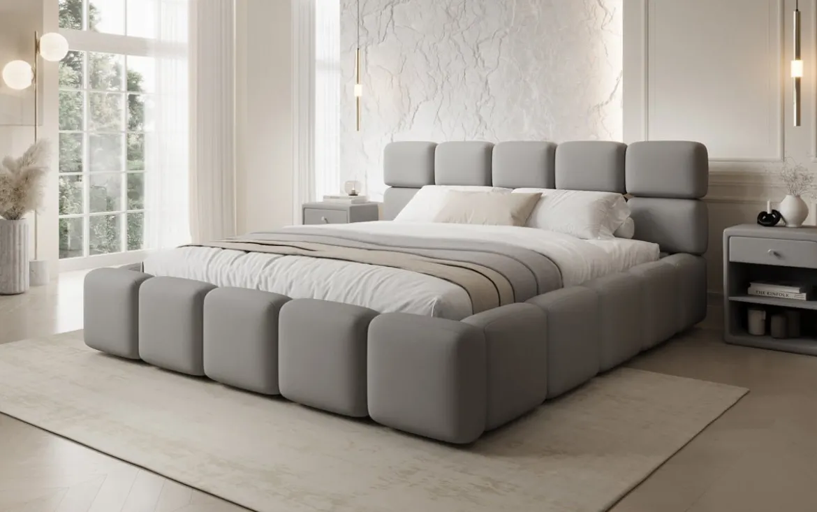 Designer Polsterbett Matilda Stoff mit Stauraum
