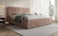 Designer Polsterbett Merry in Cord mit Stauraum