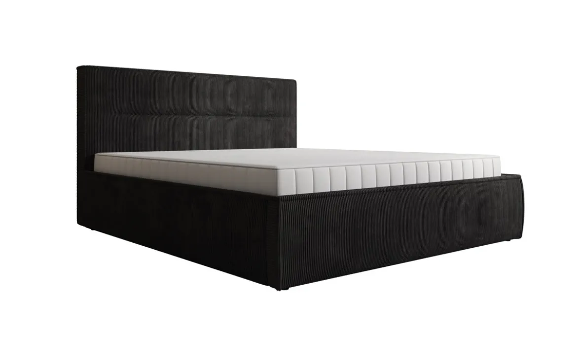 Designer Polsterbett Merry in Cord mit Stauraum