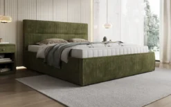 Designer Polsterbett Merry in Cord mit Stauraum