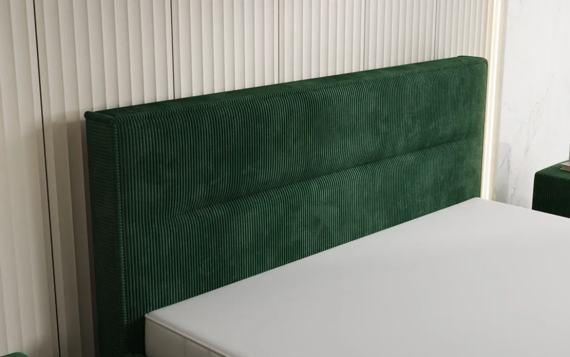 Designer Polsterbett Merry in Cord mit Stauraum