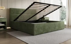 Designer Polsterbett Merry in Cord mit Stauraum