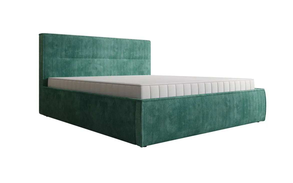 Designer Polsterbett Merry in Cord mit Stauraum