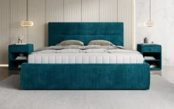 Designer Polsterbett Merry in Cord mit Stauraum